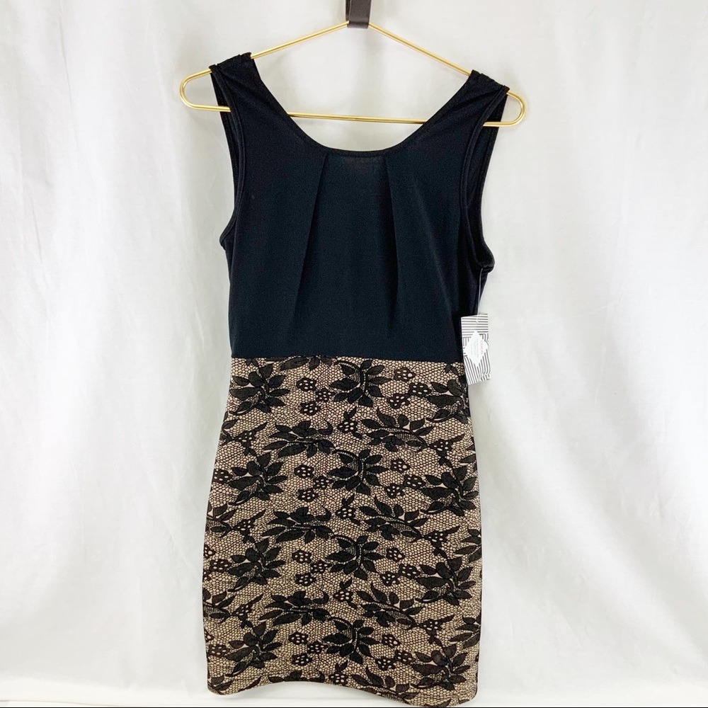 Black & Tan Dress By Sabora Size Medium